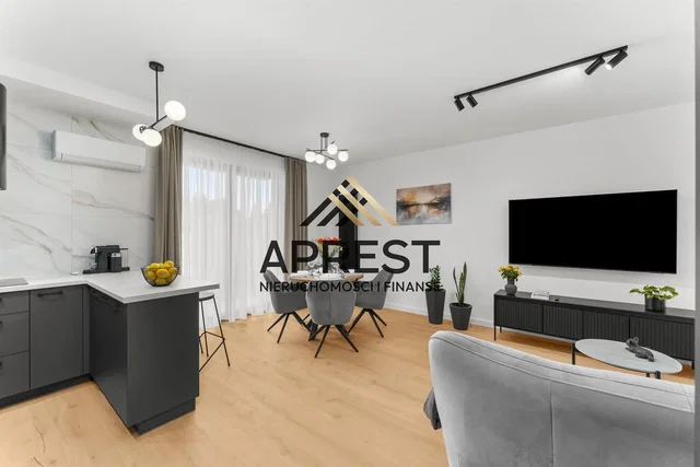 Wohnzimmer; küchengeräte, moderner stil, tageslicht, holzboden