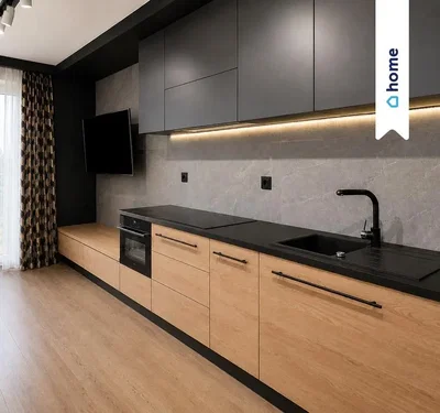 Küche; küchengeräte, holzboden, renoviert, tageslicht