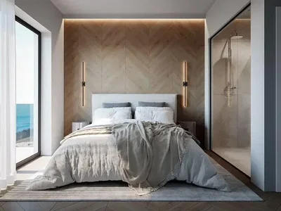 Bedroom; natural light, wood floor, modern style