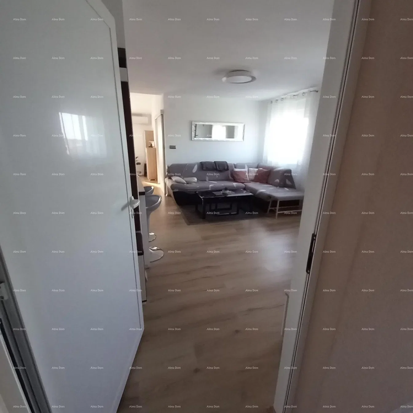 Salón; luz natural, suelo de madera