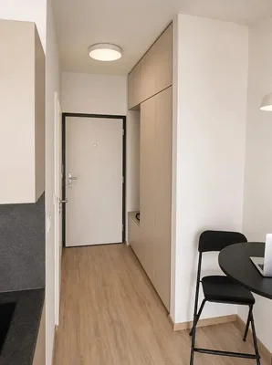 Küche; holzboden, tageslicht, moderner stil