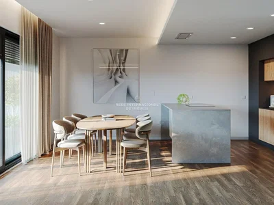 Kitchen; natural light, wood floor, modern style