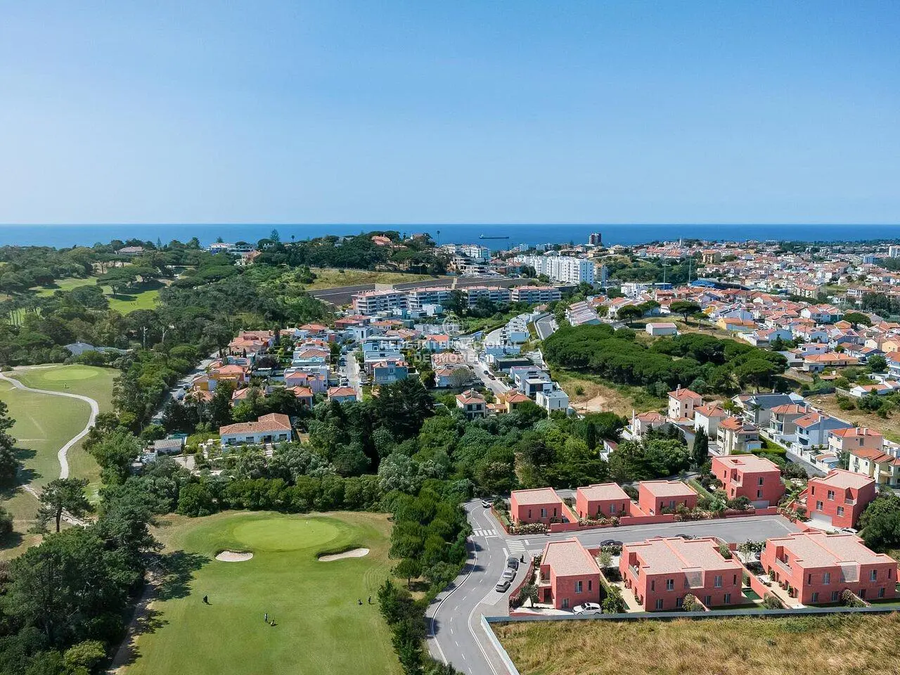 House and surroundings; view