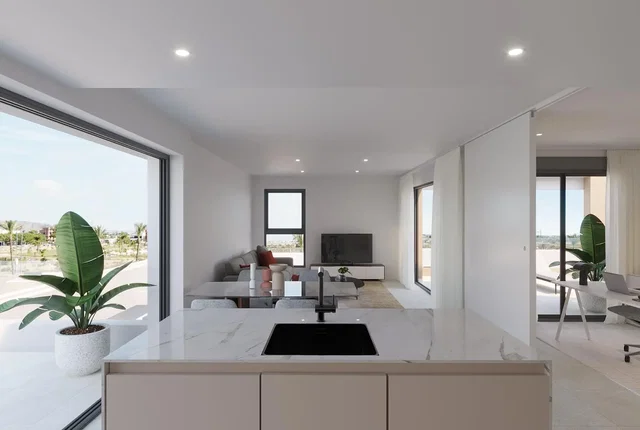 Keuken; uitzicht, natuurlijk licht, moderne stijl