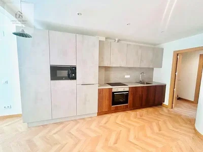 Кухиња; кухињски апарати, дрвени под, природно светло, реновиран