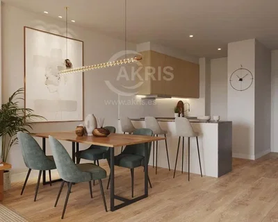 Cozinha; eletrodomésticos, chão de madeira, luz natural, estilo moderno