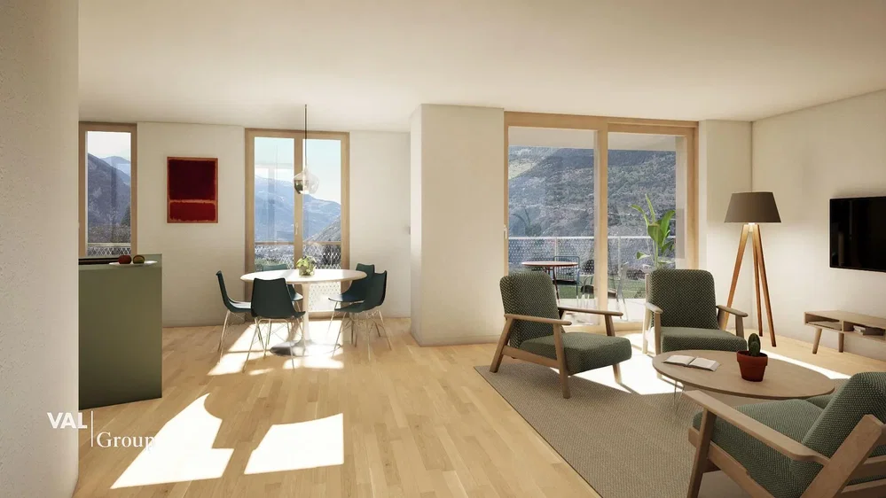 Soggiorno; vista, pavimento in legno, luce naturale