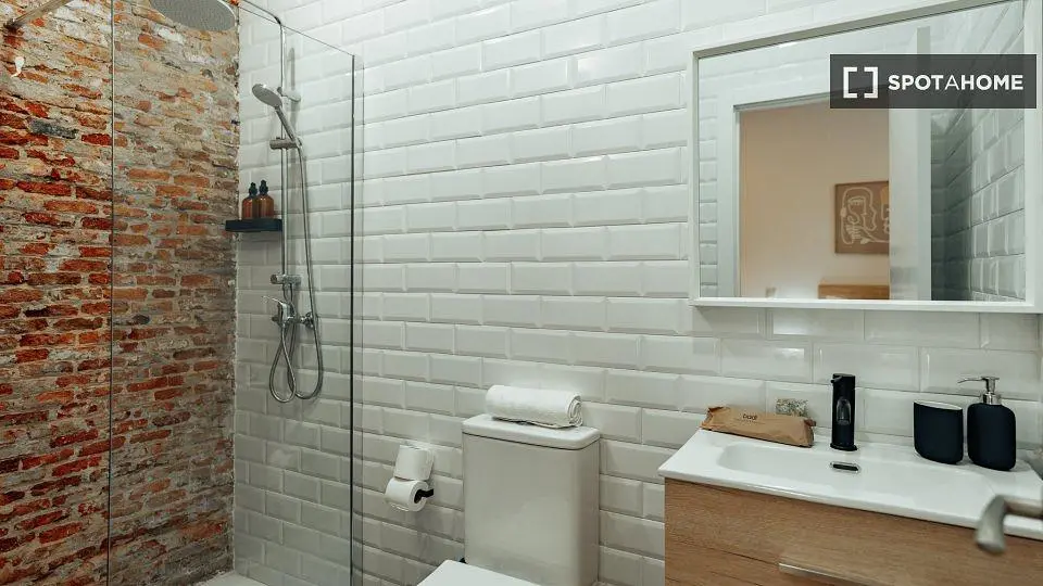 Toilette; travi in legno, ristrutturato, luce naturale