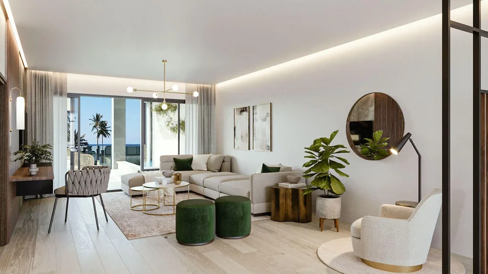 Salon; vue, lumière naturelle, style moderne, parquet