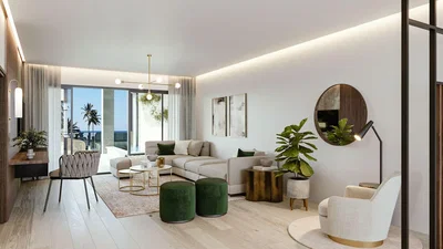 Salon; vue, lumière naturelle, style moderne, parquet