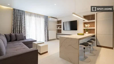 Soggiorno; vista, elettrodomestici, luce naturale, stile moderno