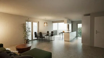 Living room; natural light, tile floor