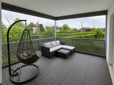 Balkon; uitzicht, natuurlijk licht, moderne stijl