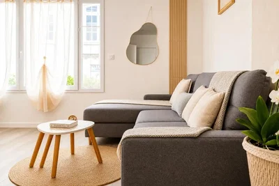 Woonkamer; natuurlijk licht, moderne stijl