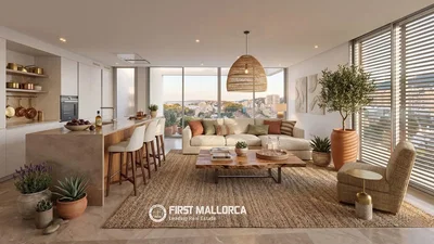 Soggiorno; vista, elettrodomestici, luce naturale, stile moderno, pavimento in legno