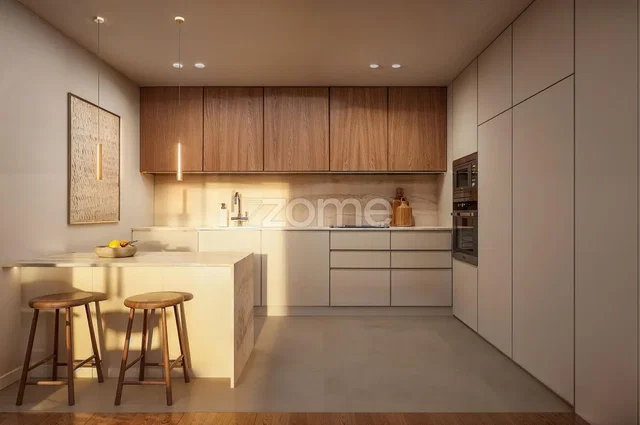 Kitchen; kitchen appliances, natural light, modern style, renovated