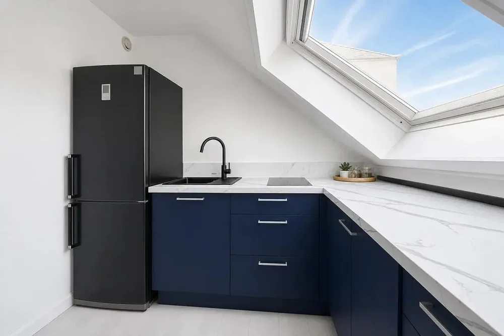 Keuken; keukenapparatuur, natuurlijk licht