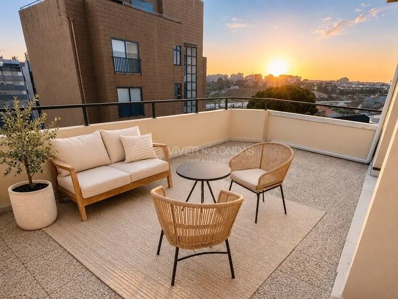 Terrasse; vue, lumière naturelle, style moderne