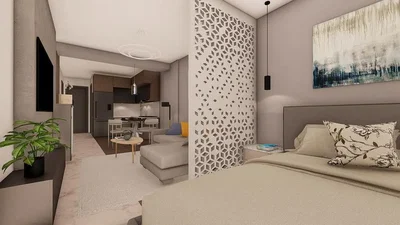 Camera da letto; stile moderno, luce naturale