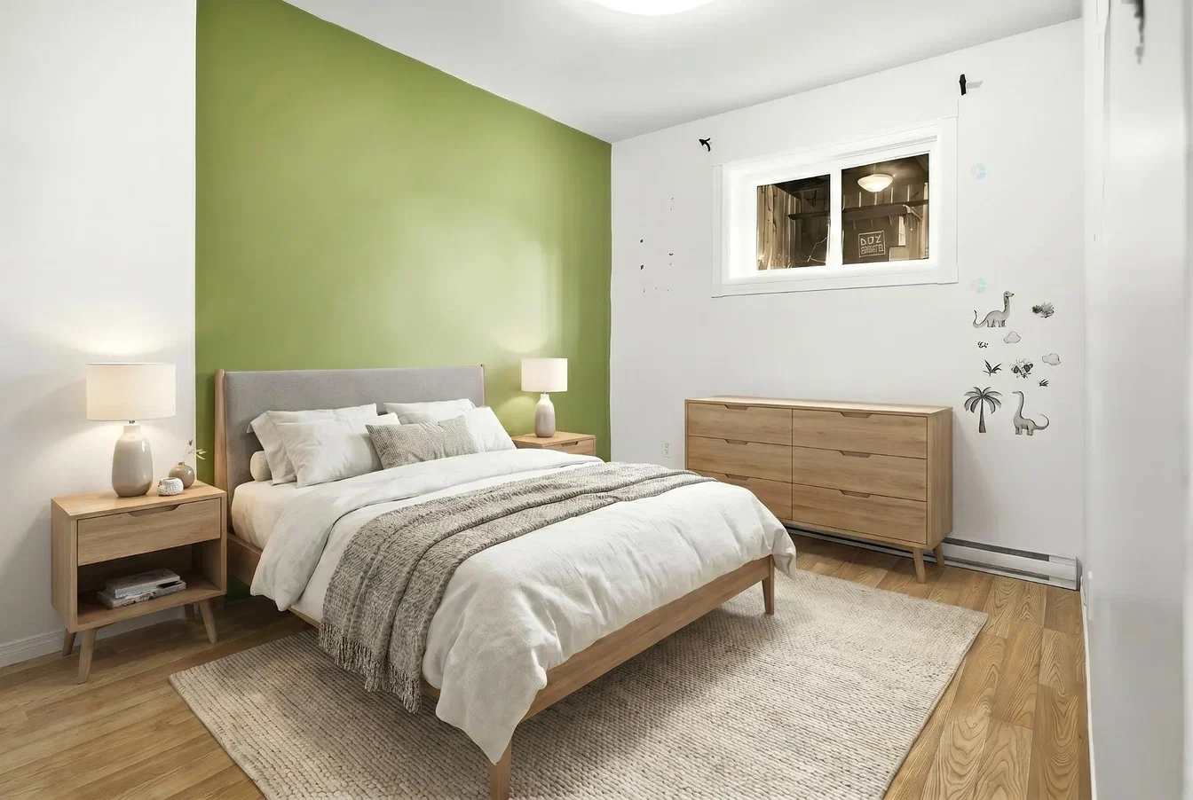 Chambre; parquet, lumière naturelle, style moderne
