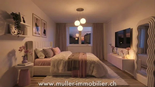 Chambre; lumière naturelle, style moderne