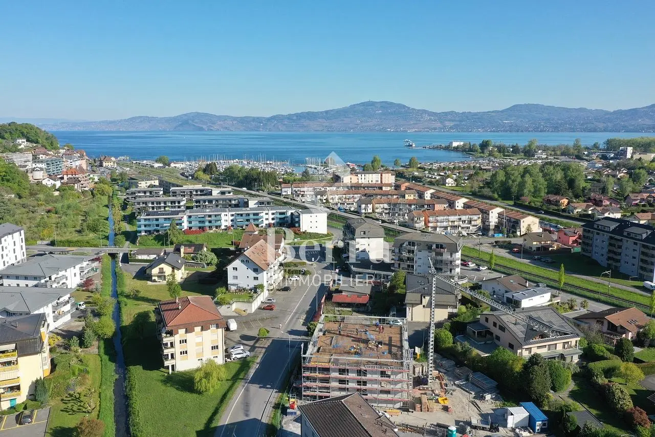 House and surroundings; view