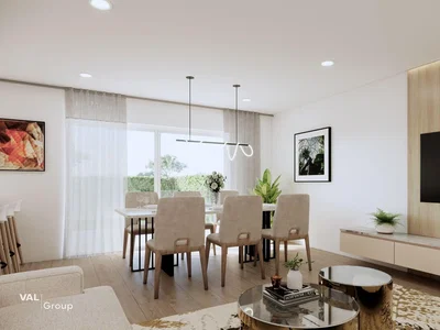 Woonkamer; moderne stijl, houten vloer, natuurlijk licht