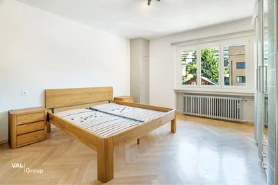 Bedroom; wood floor, natural light, view