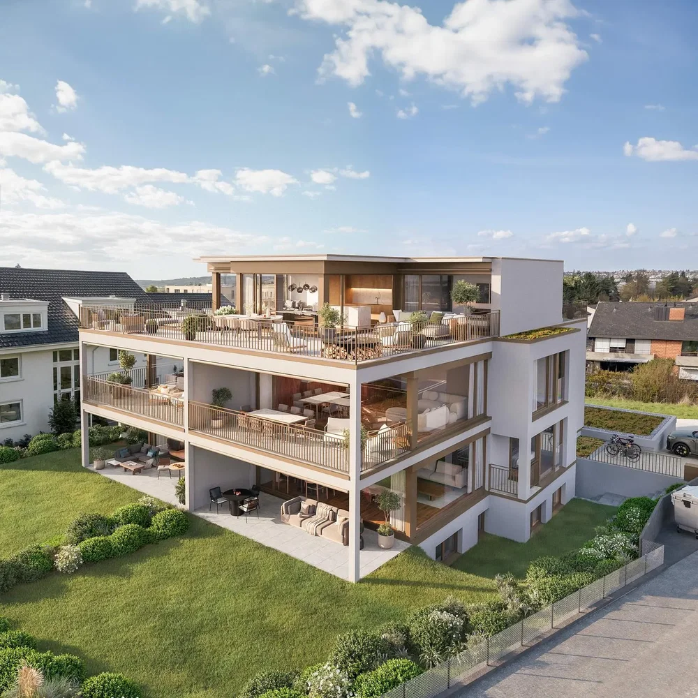 Casa y alrededores; vista, luz natural, estilo moderno