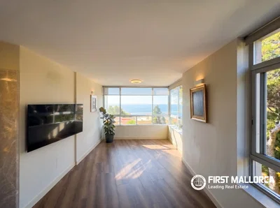 Sala de estar; vista, chão de madeira, luz natural