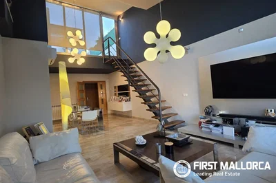 Oturma odası; doğal ışık, modern stil, yüksek tavan