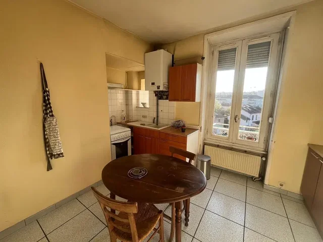 Kitchen; tile floor, kitchen appliances, natural light, view