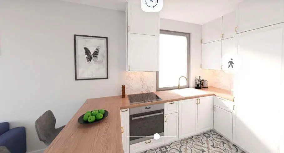 Kuhinja; kuhinjski aparati, prirodno svjetlo, moderni stil