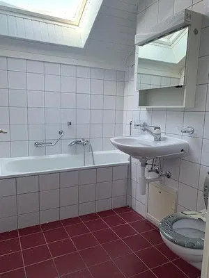 Badezimmer; fliesenboden, tageslicht