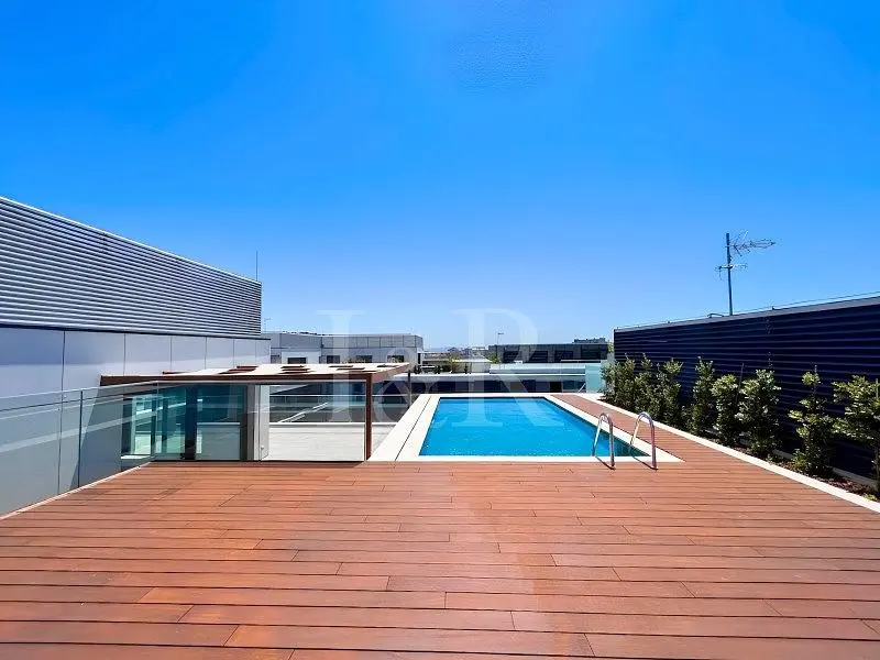 Terrasse; vue, lumière naturelle, parquet