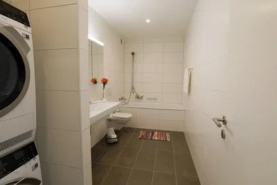 Badezimmer; fliesenboden, tageslicht