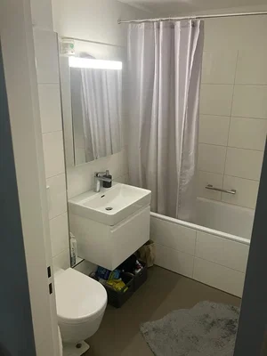 Badezimmer; fliesenboden, tageslicht