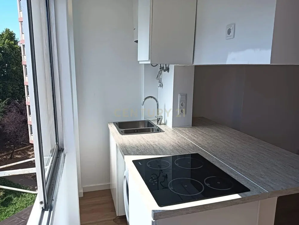 Kuhinja; kuhinjski aparati, prirodno svjetlo, moderni stil