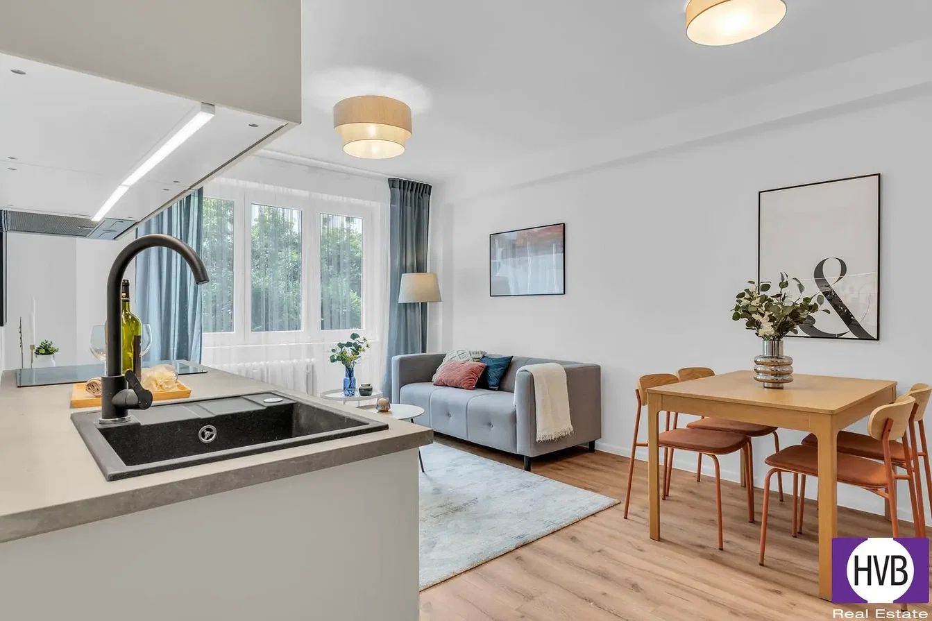 Salon; lumière naturelle, parquet, style moderne, électroménager