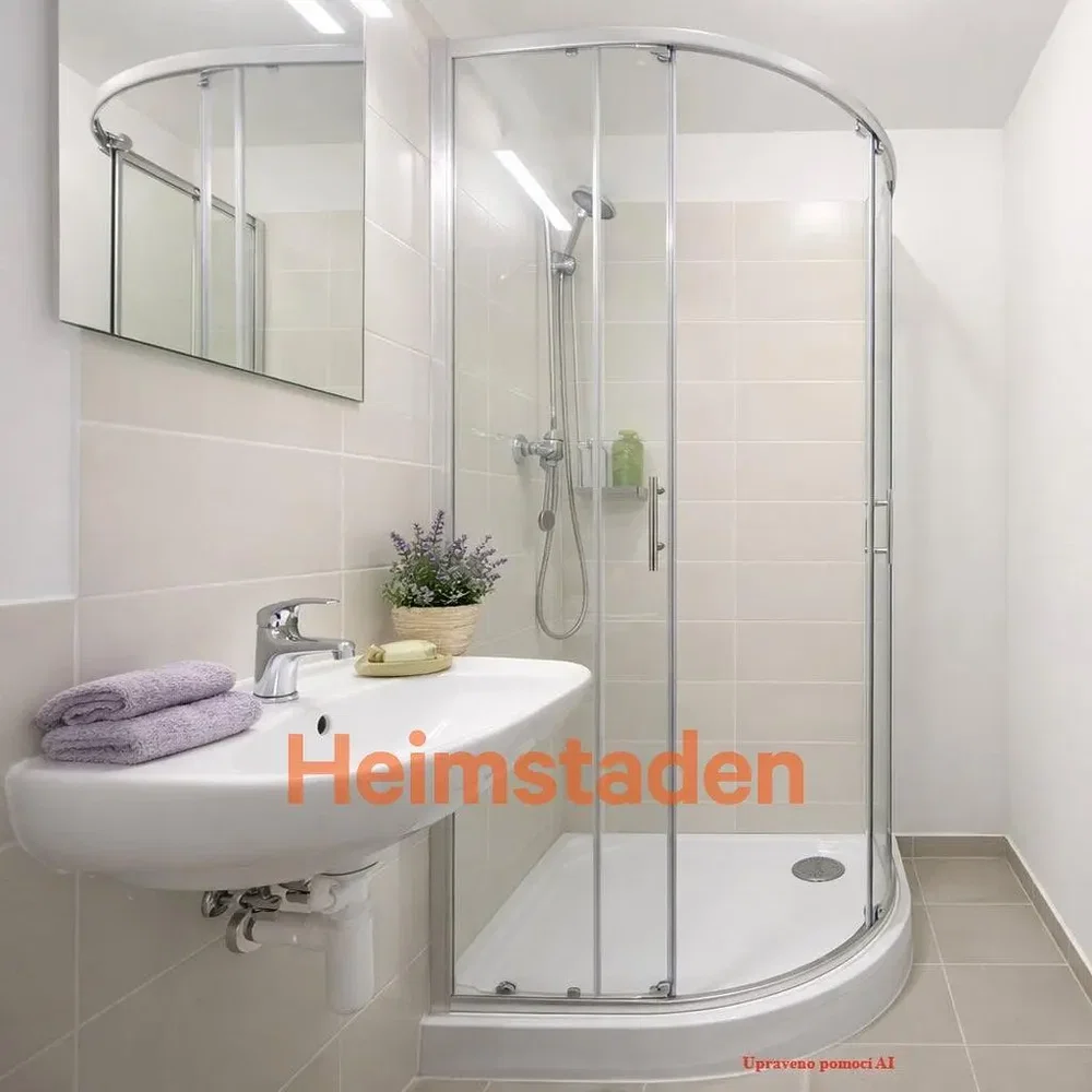 Salle de bain; carrelage, rénové, lumière naturelle