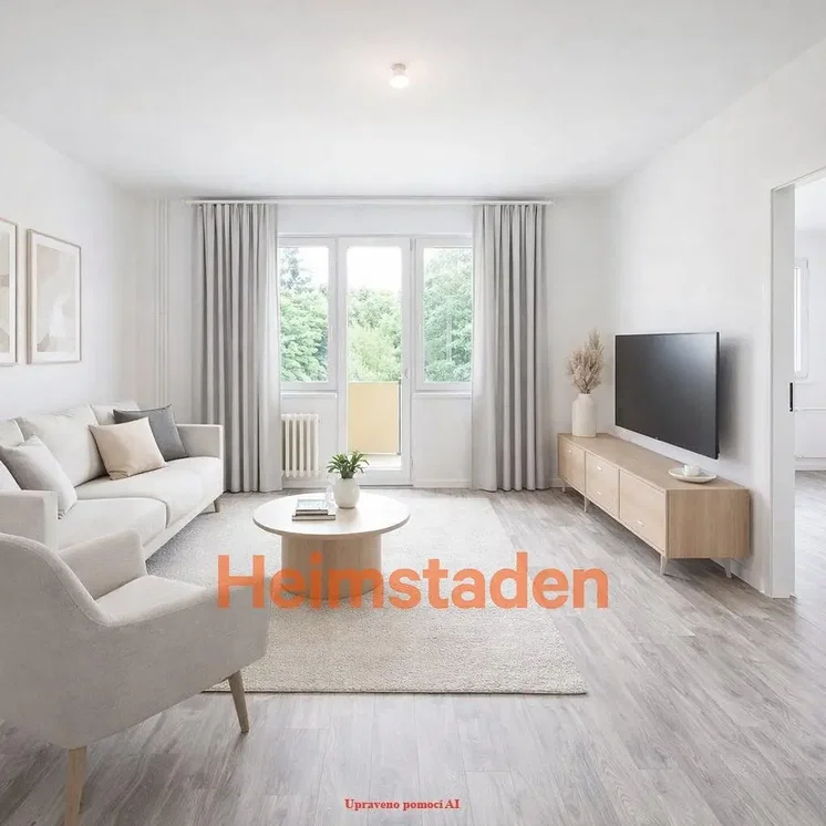 Obývací pokoj; dřevěná podlaha, přirozené světlo, moderní styl