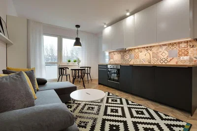 Salon; électroménager, lumière naturelle, style moderne, parquet