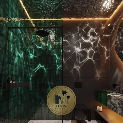 Banyo; fayans zemin, tadilatlı, doğal ışık, modern stil