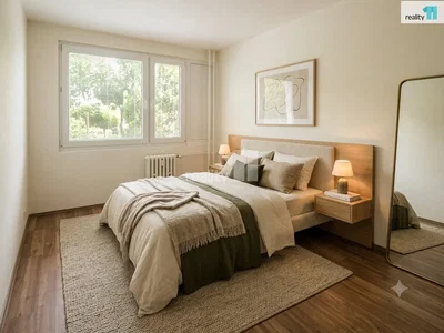 Schlafzimmer; holzboden, tageslicht, moderner stil