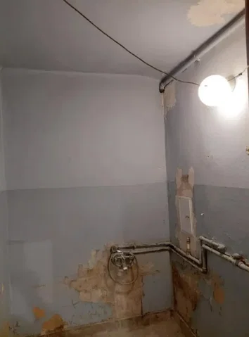 Toilet; renovatie nodig, donker interieur