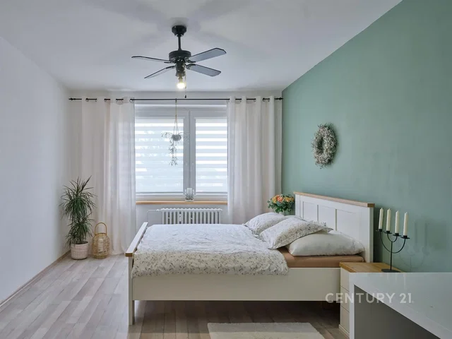 Bedroom; wood floor, natural light