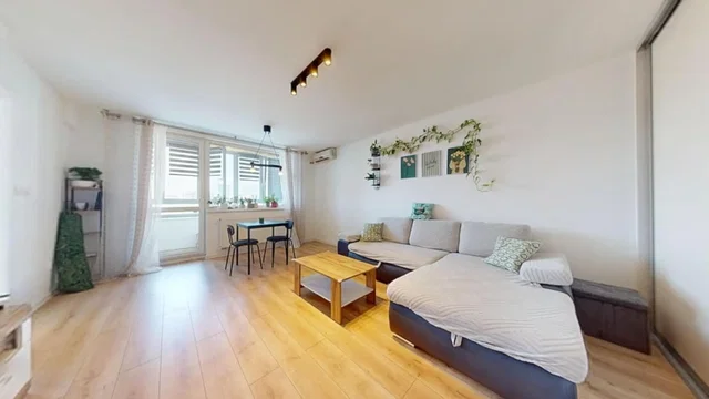 Sala de estar; luz natural, chão de madeira