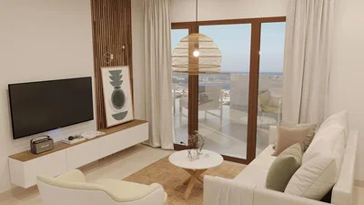 Woonkamer; uitzicht, natuurlijk licht, moderne stijl