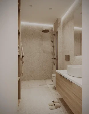 Badezimmer; fliesenboden, renoviert, tageslicht, moderner stil