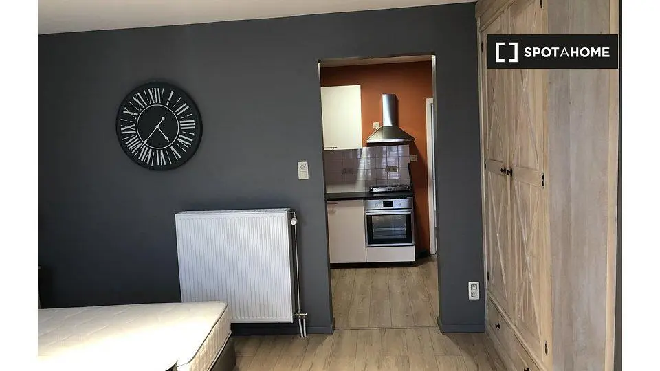 Camera da letto; pavimento in legno, elettrodomestici